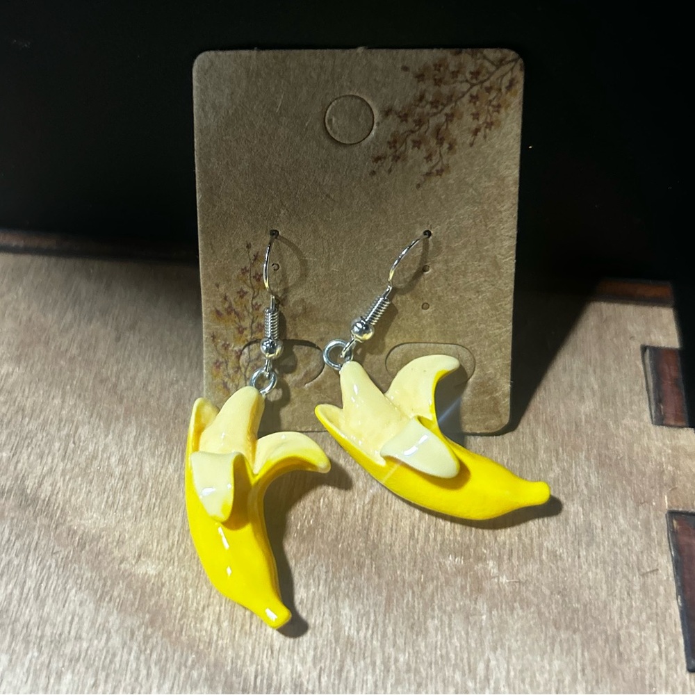 Fun & Trendy Banana Dangly Earrings – Kawaii Fruit Jewelry new accessories